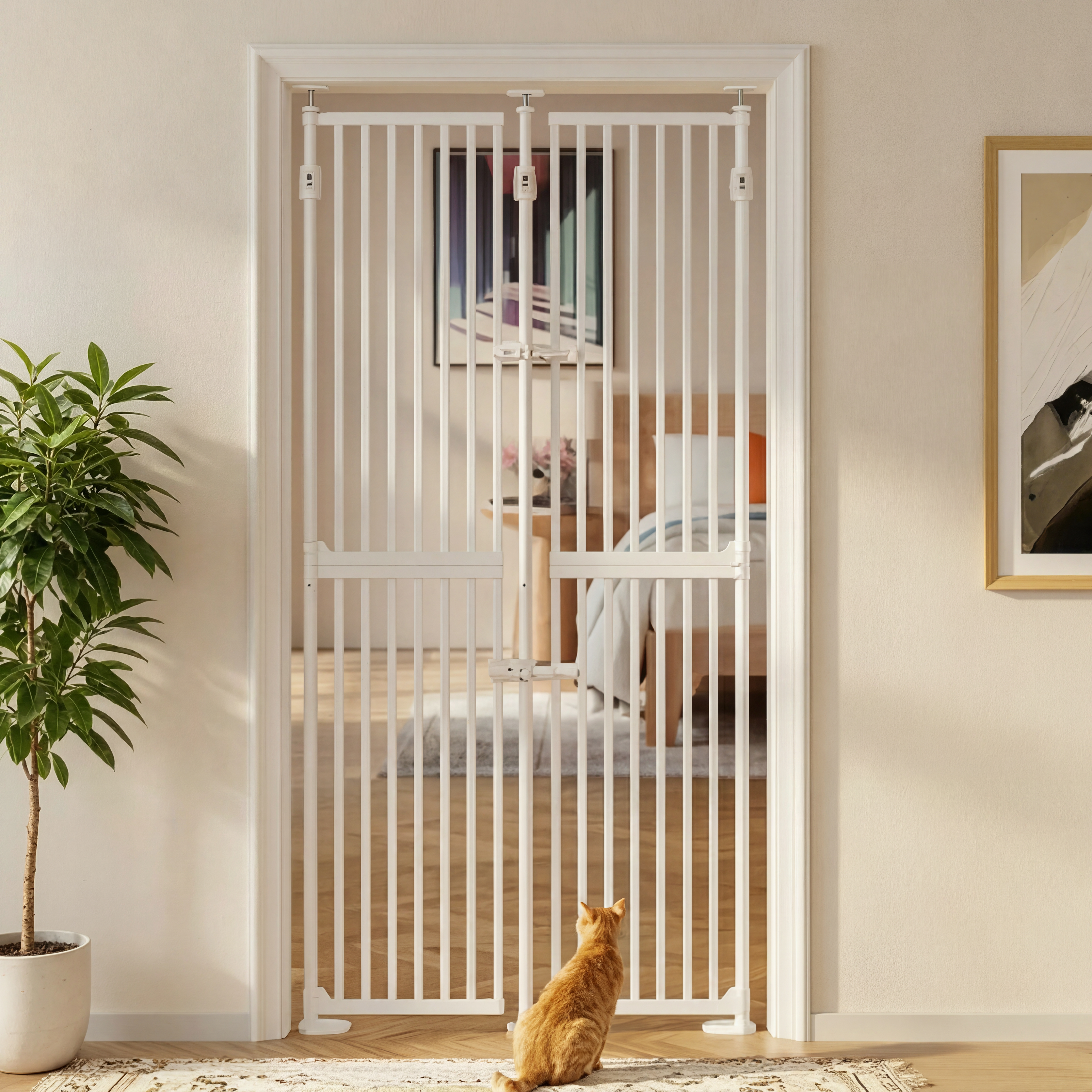 Upgraded Full‑Height Cat Pet Gate - More Sizes