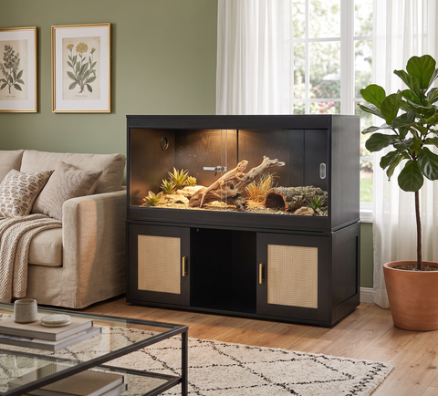 Unipaws Stackable Reptile Tank Enclosure – Front Opening, Sliding Doors