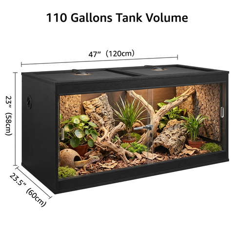 Unipaws Stackable Reptile Tank Enclosure – Front Opening, Sliding Doors