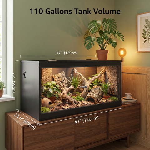 Unipaws Stackable Reptile Tank Enclosure – Front Opening, Sliding Doors