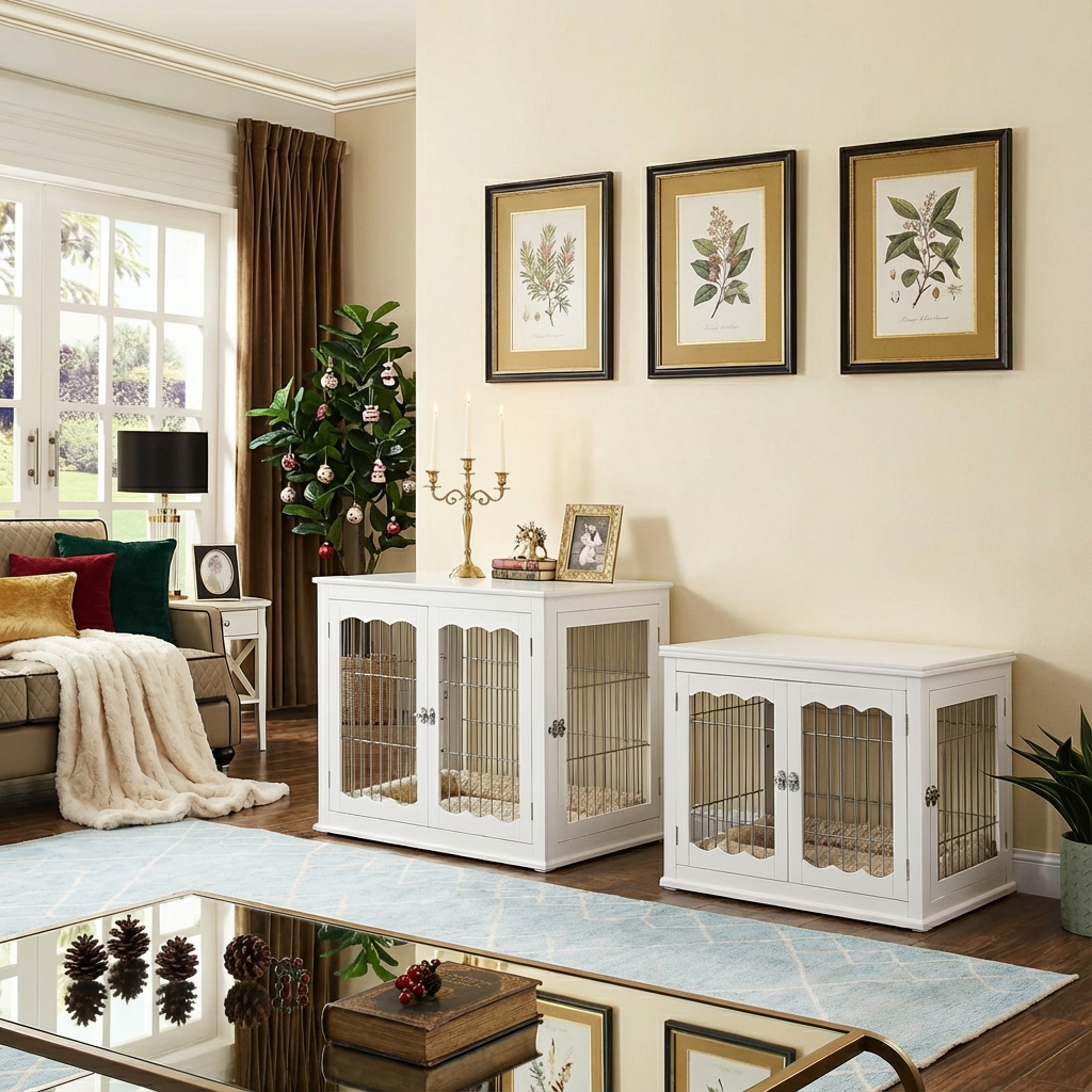 Unipaws Wooden Dog Crate & End Table