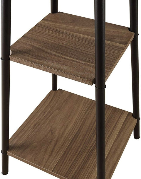 Unipaws Modern Floor Lamp with 3 Shelves & Fabric Shade