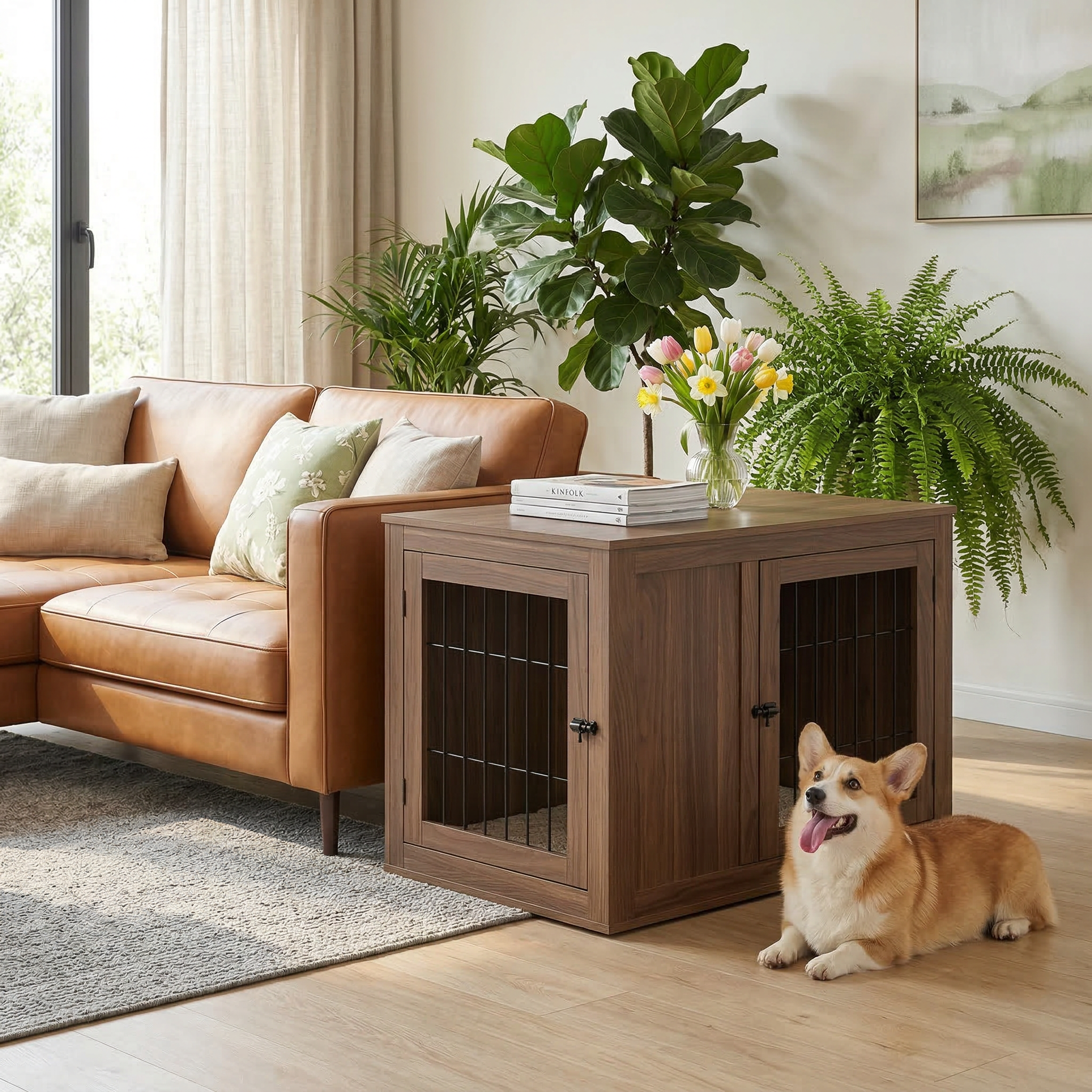 Unipaws Double Doors Dog Crate