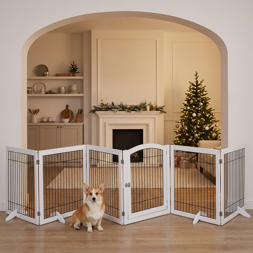 Unipaws Wood and wire Pet Playpen-4 Support Feet