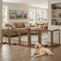 Extra wide freestanding dog gate as room divider