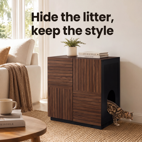 Furniture Style Tall Cat Litter Box Enclosure