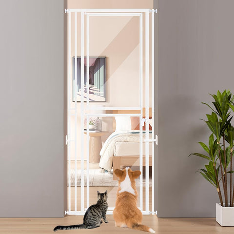 Tall Clear Acrylic Pet Gate for Doorways & Stairs - 27" - 32"/37“