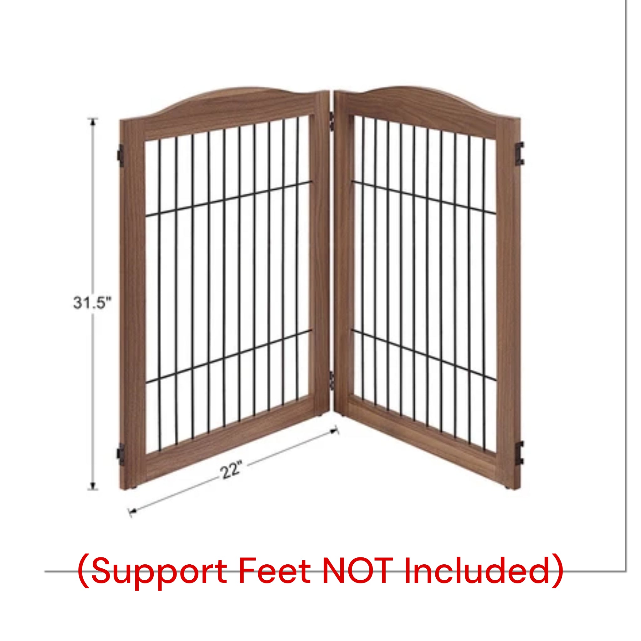 Freestanding Indoor Dog Gate – Wood Pet Playpen with Door