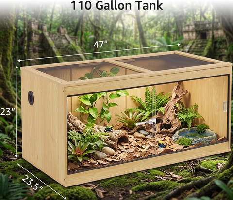 Unipaws Stackable Reptile Tank Enclosure – Front Opening, Sliding Doors