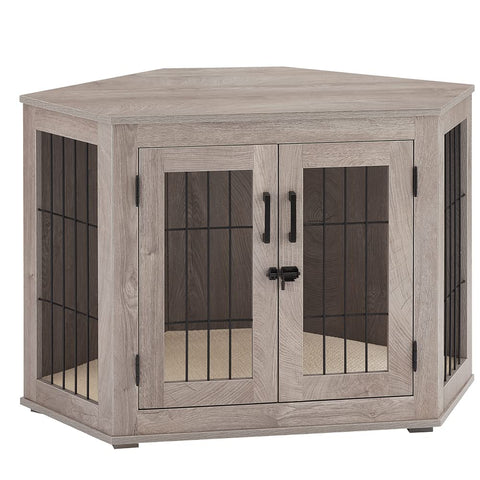 Stylish Wooden Corner Dog Crate