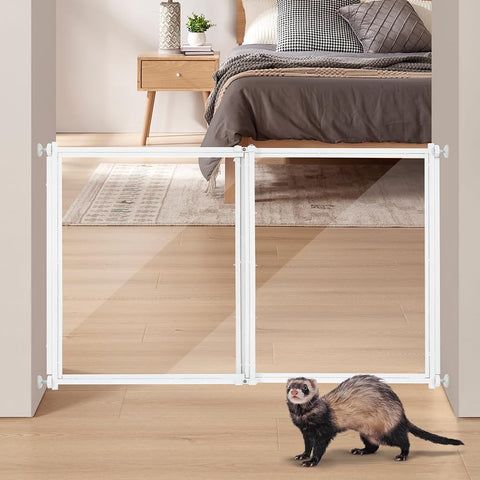 Clear Small Pet Gate - Adjustable 22"–39" Wide, 24" Tall