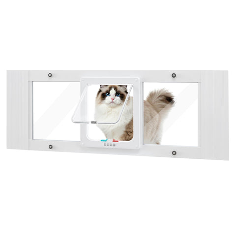 Adjustable Cat Window Door – No‑Drill Aluminum Frame, 4 Lock Modes