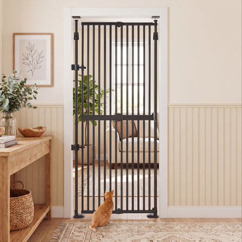 Unipaws Extra Tall Cat Gate - Black | Multiple Sizes