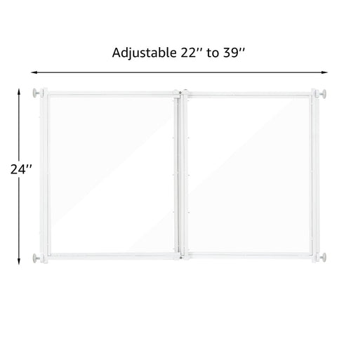 Clear Small Pet Gate - Adjustable 22"–39" Wide, 24" Tall