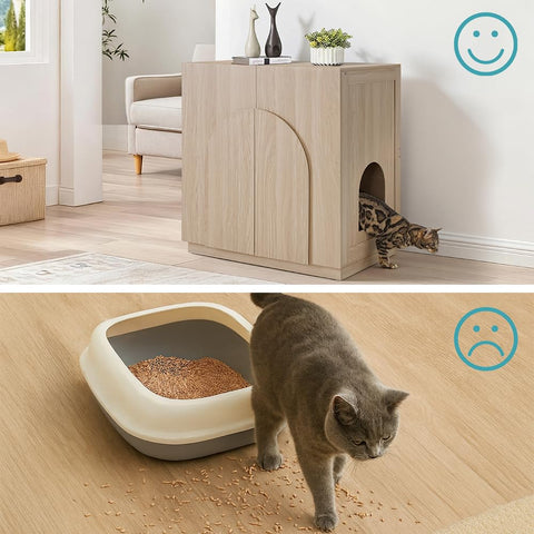 Furniture Style Tall Cat Litter Box Enclosure