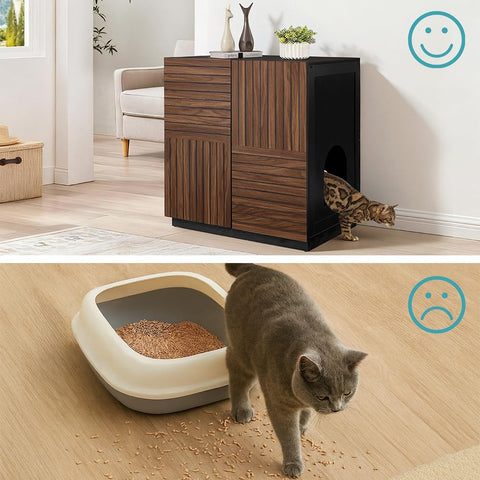 Furniture Style Tall Cat Litter Box Enclosure
