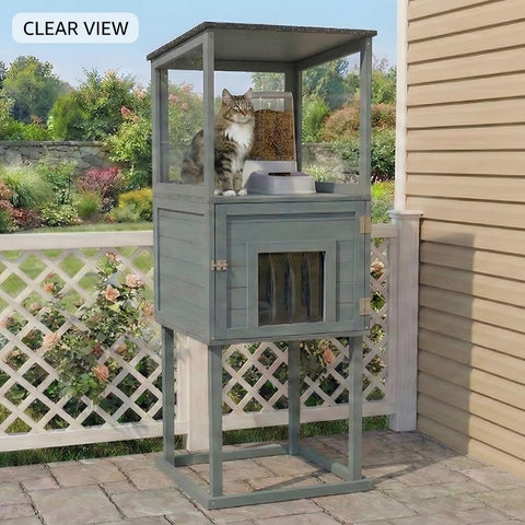 Outdoor Waterproof Cat Feeding Station & Shelter