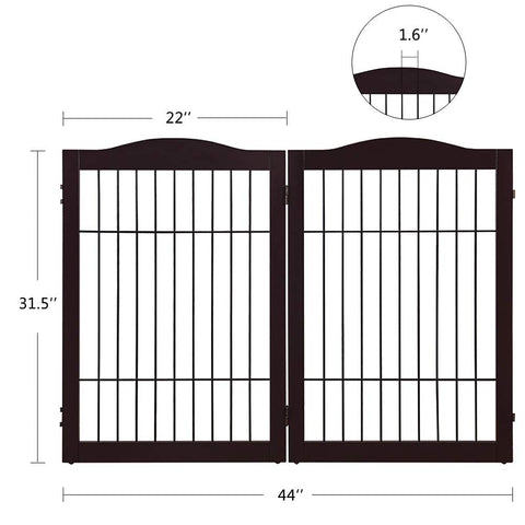 Unipaws Pet Playpen with Wire Extra Wide Panels Espresso（2 or 6 Panels）