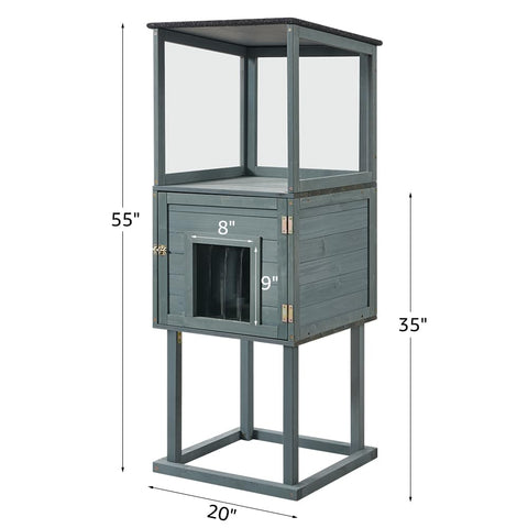 Outdoor Waterproof Cat Feeding Station & Shelter
