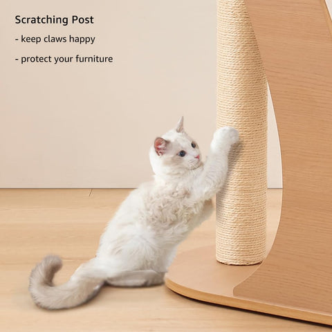 All-in-One Modern Cat Tree – Tall Tower with Condo, Scratching Post & Hammock Bed