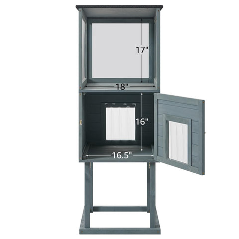 Outdoor Waterproof Cat Feeding Station & Shelter