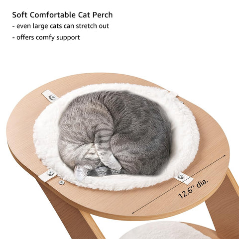 All-in-One Modern Cat Tree – Tall Tower with Condo, Scratching Post & Hammock Bed