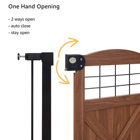 Unipaws Barn Door Dog Gate – 30"/ 39" Tall, Pressure-Mounted Pet Safety Gate