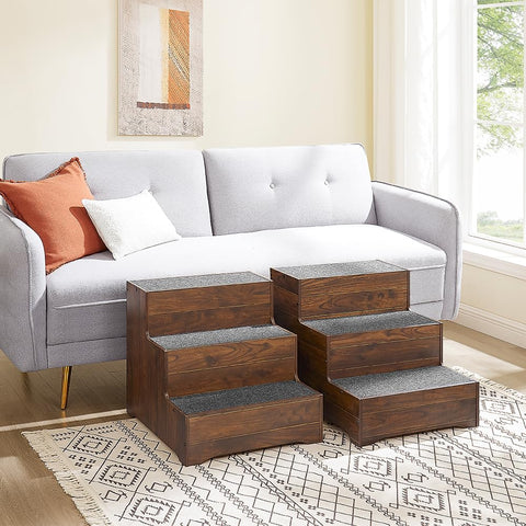 Wooden Pet Stairs – Non-Slip for Dogs & Cats