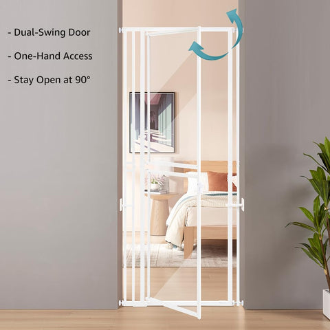 Tall Clear Acrylic Pet Gate for Doorways & Stairs - 27" - 32"/37“