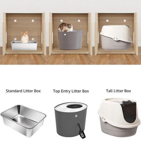 Furniture Style Tall Cat Litter Box Enclosure