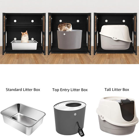 Furniture Style Tall Cat Litter Box Enclosure