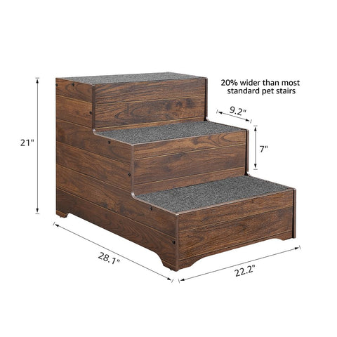 Wooden Pet Stairs – Non-Slip for Dogs & Cats