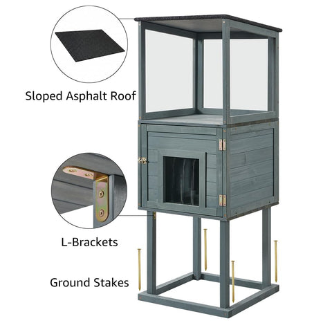 Outdoor Waterproof Cat Feeding Station & Shelter