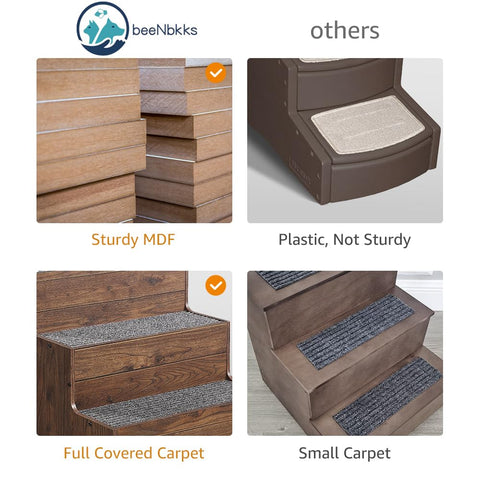 Wooden Pet Stairs – Non-Slip for Dogs & Cats