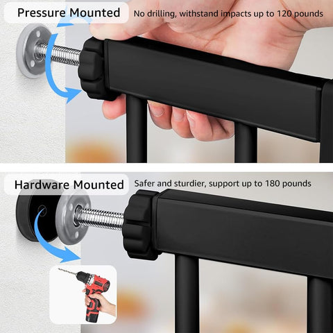 Unipaws Barn Door Dog Gate – 30"/ 39" Tall, Pressure-Mounted Pet Safety Gate