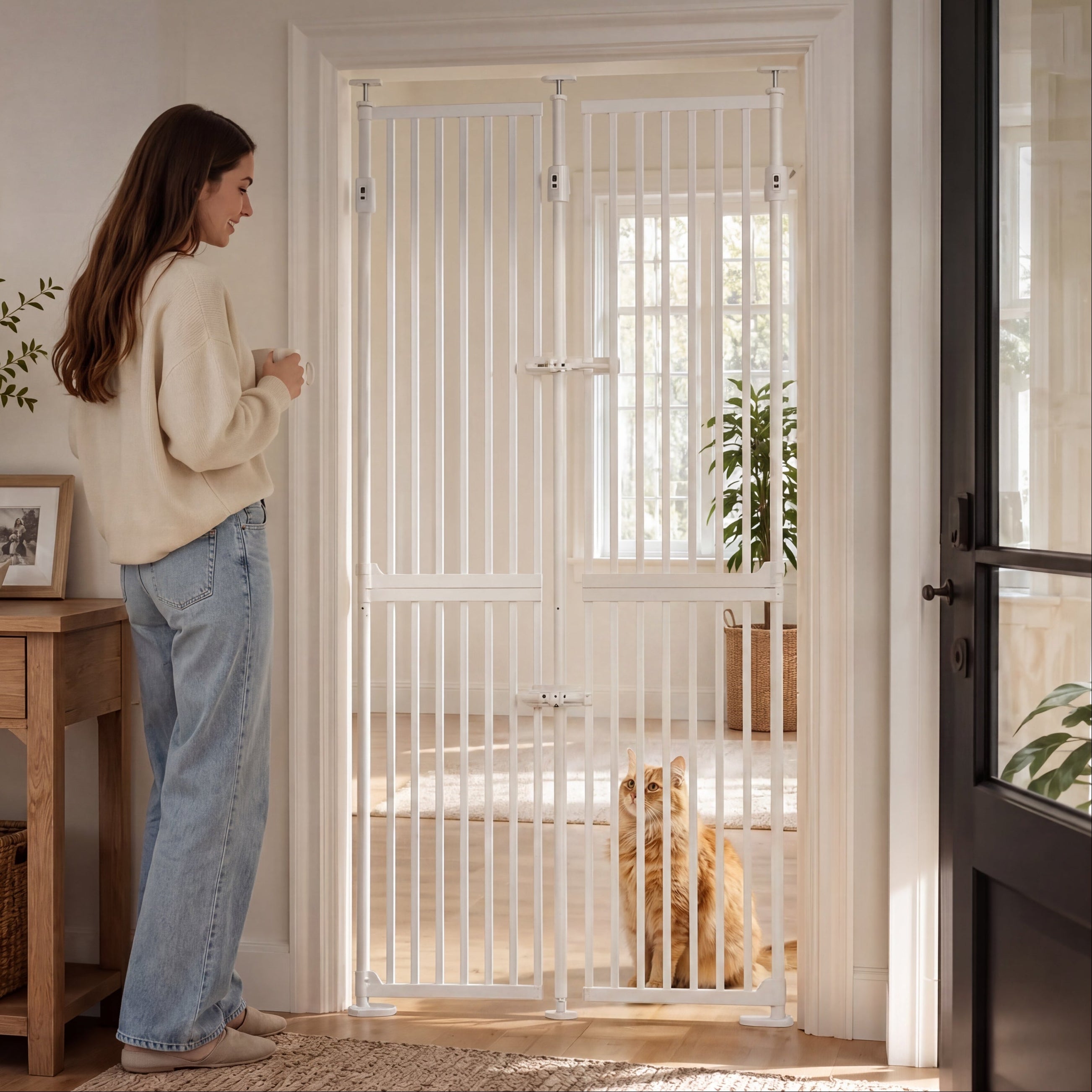 Upgraded Full‑Height Cat Pet Gate - More Sizes