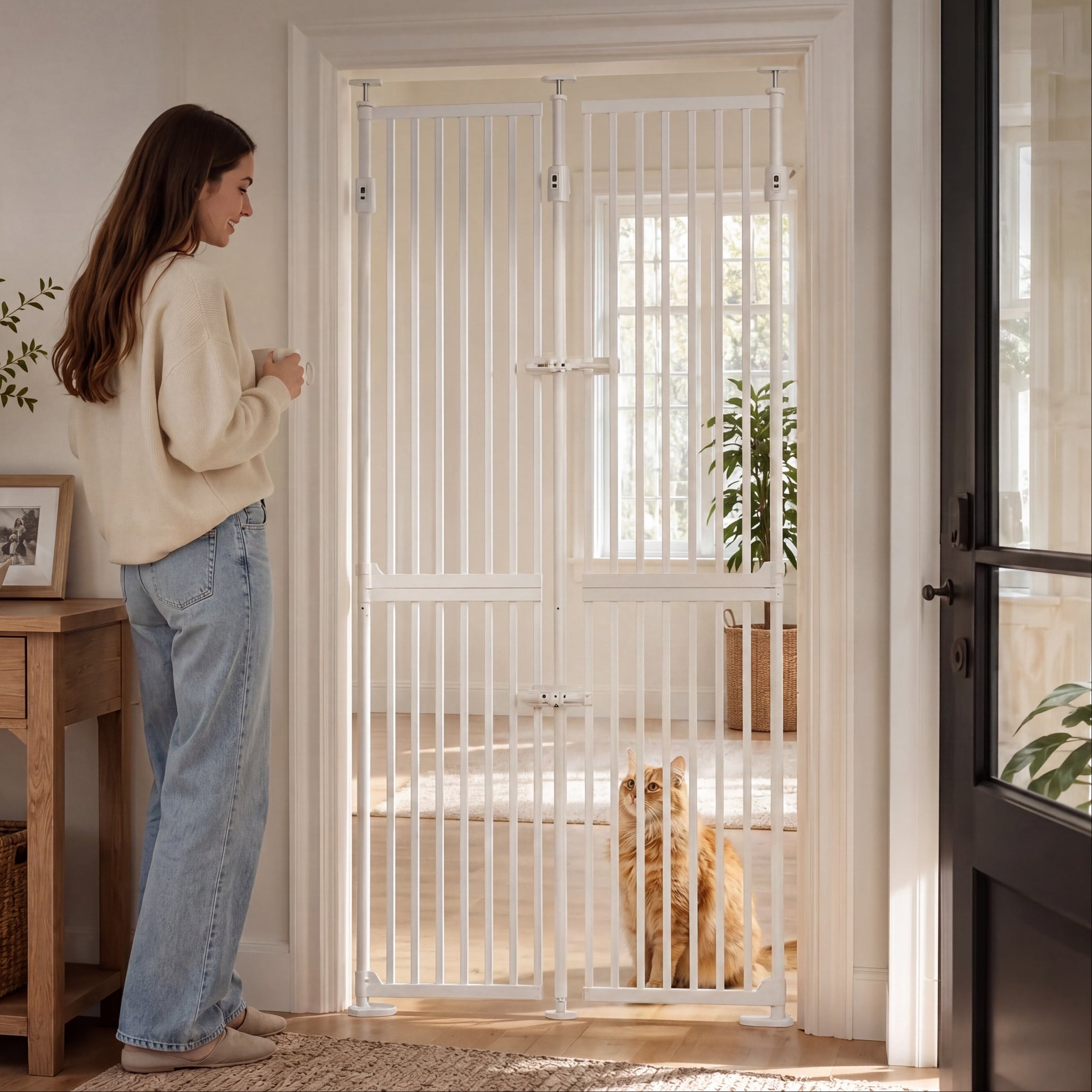 Upgraded Full‑Height Cat Pet Gate - More Sizes