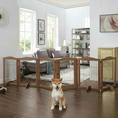 Unipaws Wood and wire Pet Playpen-4 Support feet