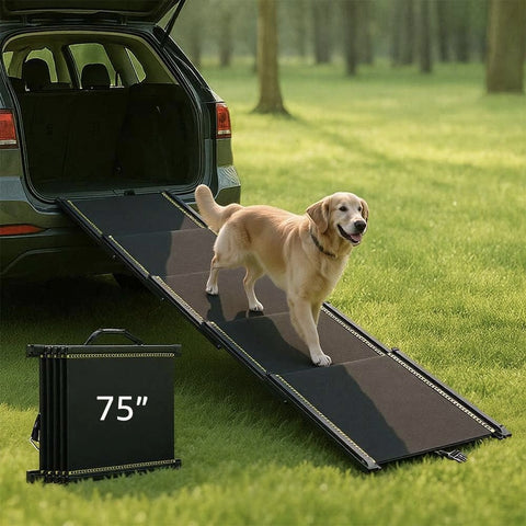 75" Telescoping Dog Ramp for Car, SUV & Truck