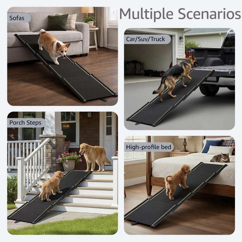75" Telescoping Dog Ramp for Car, SUV & Truck