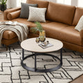 UniPawsStore2023_Rosary Blenn Round Coffee Table – Triangular Metal Frame