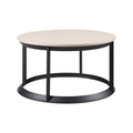 UniPawsStore2023_Rosary Blenn Round Coffee Table – Triangular Metal Frame