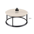 UniPawsStore2023_Rosary Blenn Round Coffee Table – Triangular Metal Frame