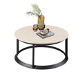 UniPawsStore2023_Rosary Blenn Round Coffee Table – Triangular Metal Frame