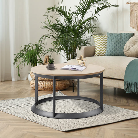 UniPawsStore2023_Rosary Blenn Round Coffee Table – Triangular Metal Frame