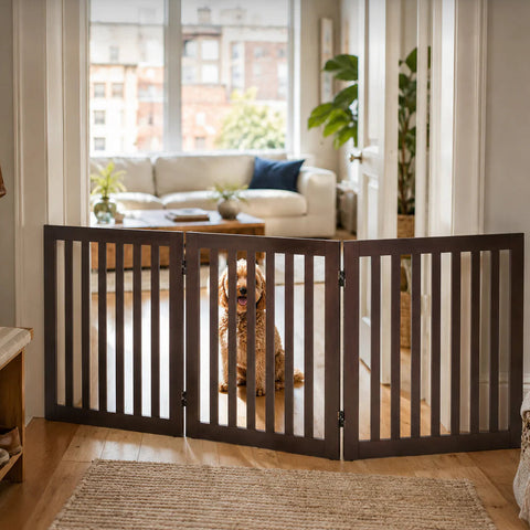 Unipaws Freestanding Wooden Pet Gate