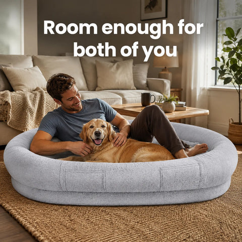 Human Dog Bed – Memory Foam, Plush, for People & Pets