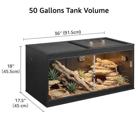 Unipaws Stackable Reptile Tank Enclosure – Front Opening, Sliding Doors