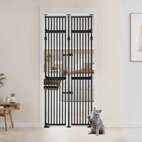 UniPawsStore2023_Unipaws Extra Tall Cat Gate - Black | Multiple Sizes