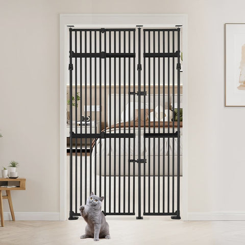 UniPawsStore2023_Unipaws Extra Tall Cat Gate - Black | Multiple Sizes